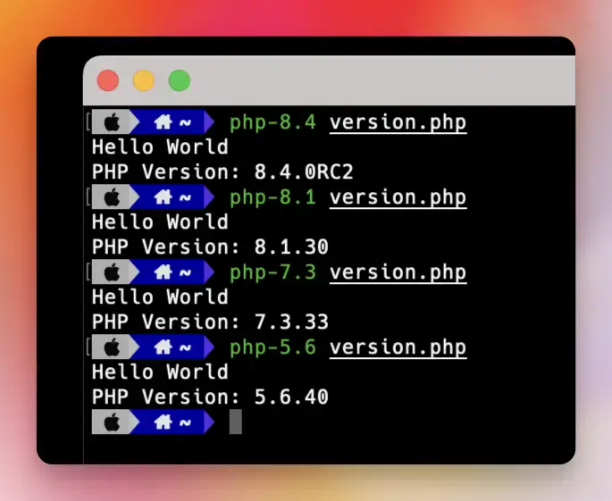 Run Different PHP Versions via Command Line