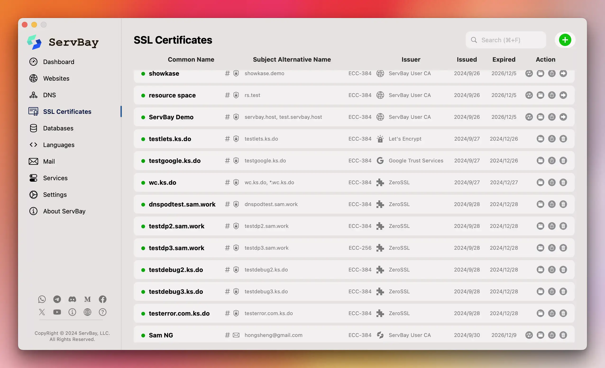 SSL Certificate Management Interface